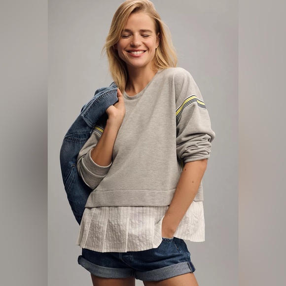 Maeve Tops - Maeve Stripe Tape Twofer Blouse